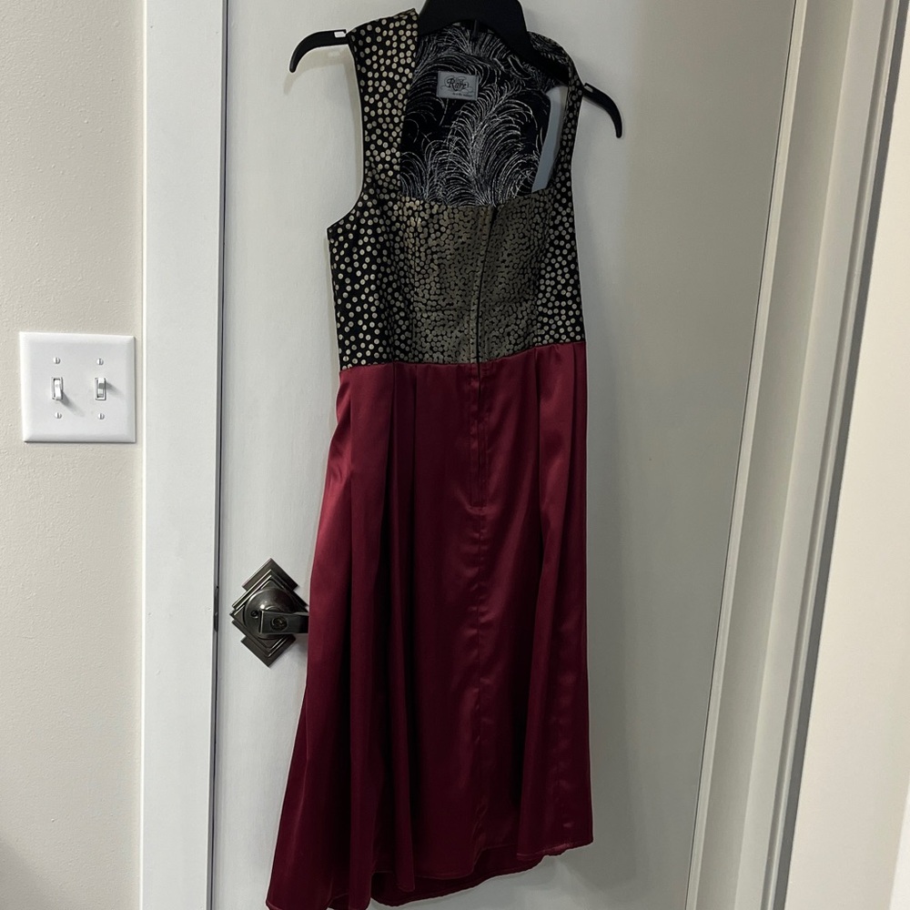 Black, Gold and Burgundy Dirndl dress